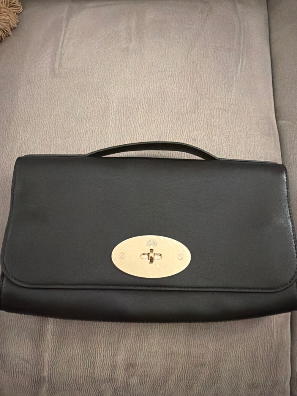 NWT Mulberry Lily Black Leather Clutch